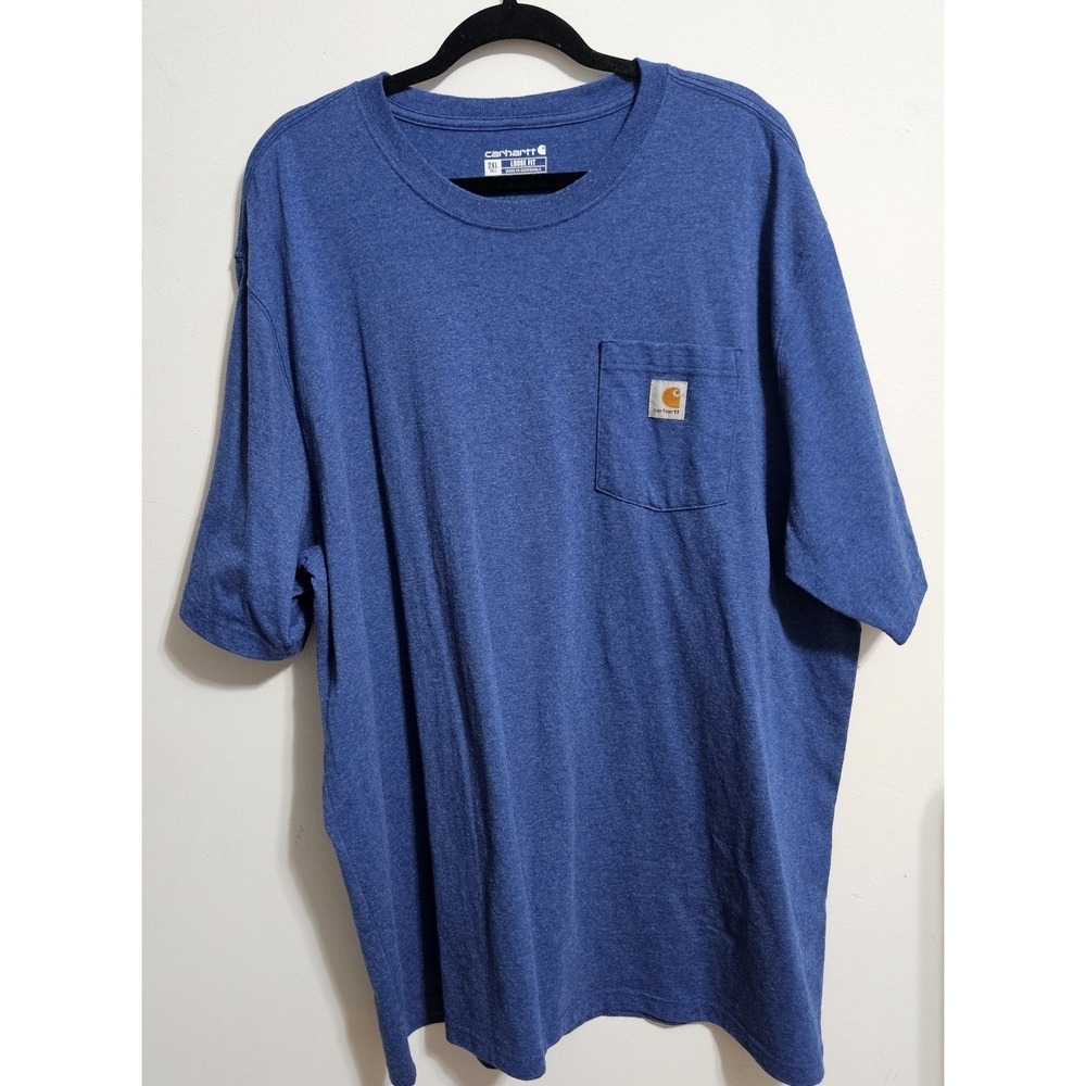 Carhartt K87 Loose Fit Heavyweight Pocket T-Shirt - Blue Heather (2XL Tall)
